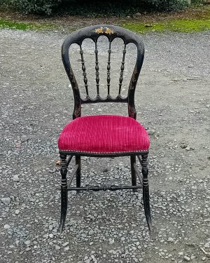 Ancienne chaise Napoléon III Bois Noirci n°11570