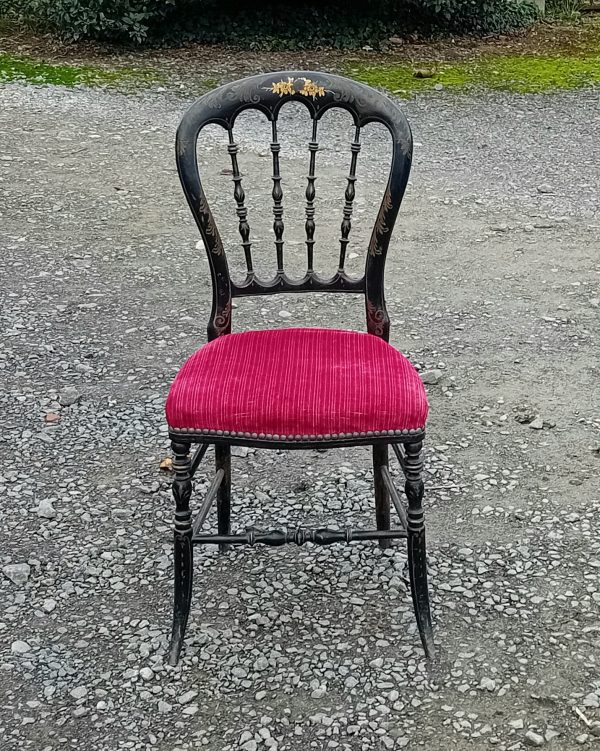 Ancienne chaise Napoléon III Bois Noirci n°11570
