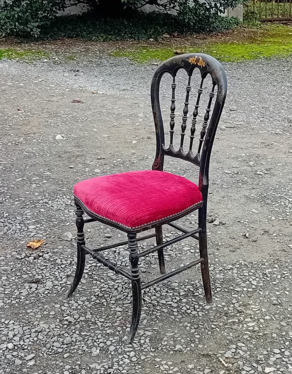 Ancienne chaise Napoléon III Bois Noirci n°11570