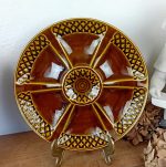 Lot de 6 assiettes a huitres en barbotine n°11581