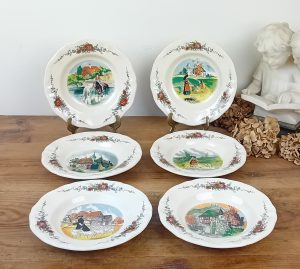 Lot de 6 assiettes creuses Obernai Sarreguemines n°11582