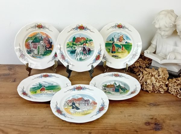 Lot de 6 assiettes a dessert Obernai Sarreguemines n°11584