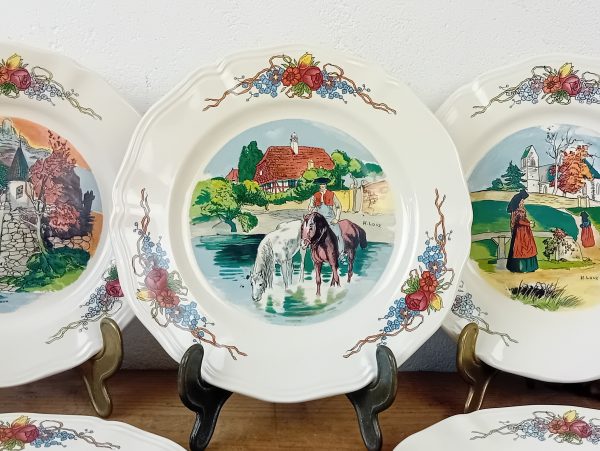 Lot de 6 assiettes a dessert Obernai Sarreguemines n°11584