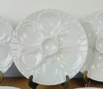 Lot de 6 anciennes assiettes a huitres Pillivuyt n°11585