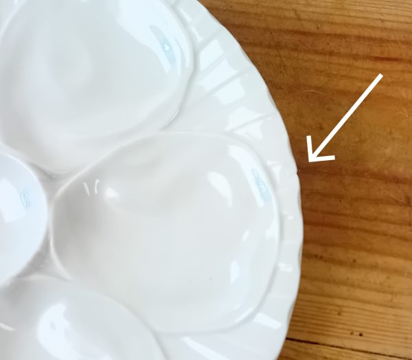 Lot de 6 anciennes assiettes a huitres Pillivuyt n°11585