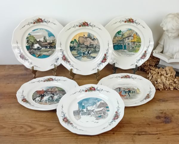 Lot de 6 assiettes plates Obernai Sarreguemines n°11589
