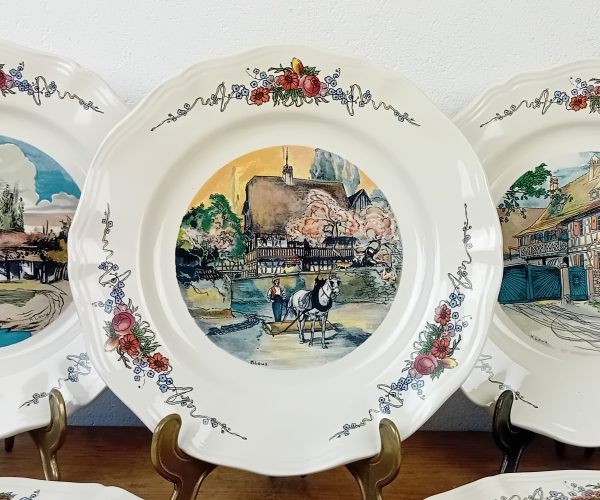 Lot de 6 assiettes plates Obernai Sarreguemines n°11589