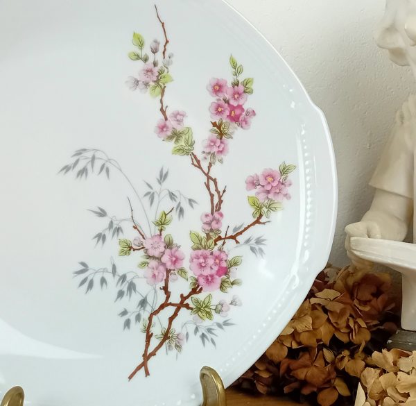 Plat a gâteaux vintage en porcelaine n°11600