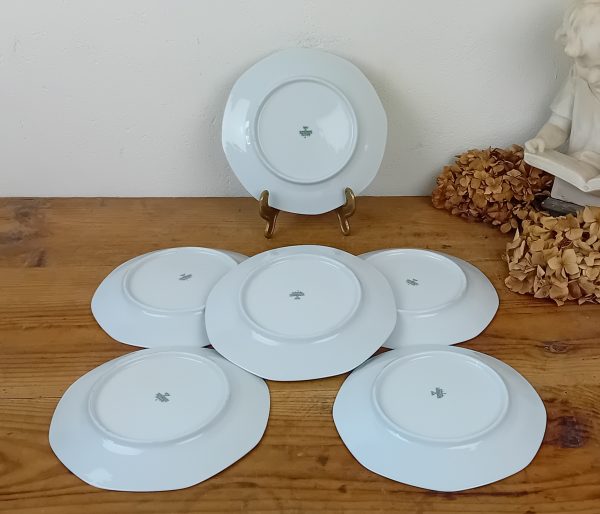 Lot de 6 assiettes a dessert en porcelaine n°11599