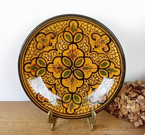 Assiette vintage en terre cuite vernissée n°11550