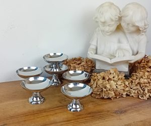 Lot de 6 coupes a glace vintages en inox n°11595