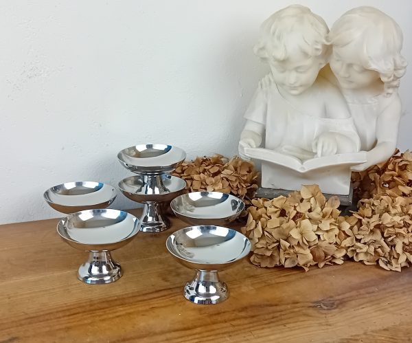 Lot de 6 coupes a glace vintages en inox n°11595
