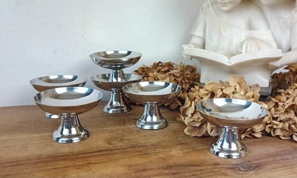 Lot de 6 coupes a glace vintages en inox n°11595