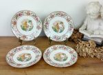 Lot de 4 anciennes assiettes Cyprus Sarreguemines n°11602
