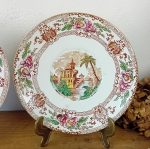 Lot de 4 anciennes assiettes Cyprus Sarreguemines n°11602