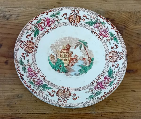 Lot de 4 anciennes assiettes Cyprus Sarreguemines n°11602