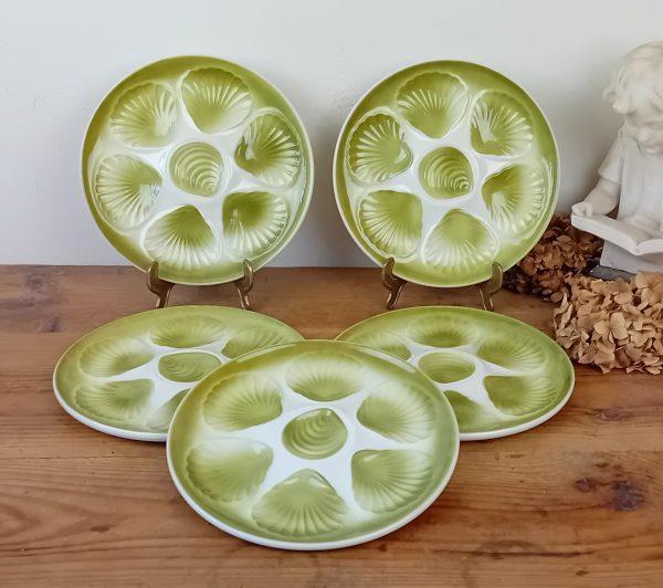 Lot de 5 assiettes a huitres vintages n°11604