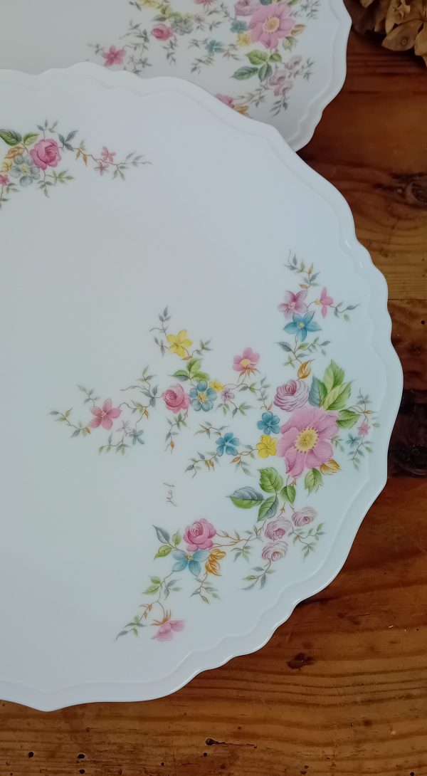 Lot de 6 assiettes plates en porcelaine de Limoges n°11605