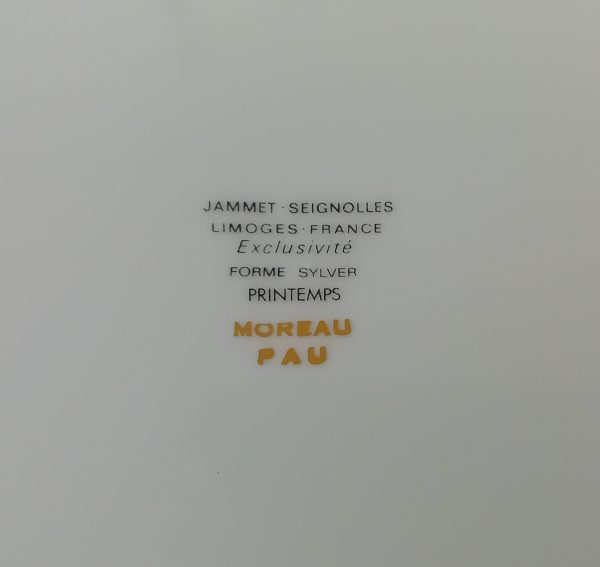 Lot de 6 assiettes plates en porcelaine de Limoges n°11605