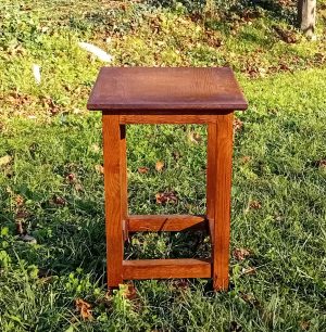 Tabouret ou guéridon vintage en chêne n°11653