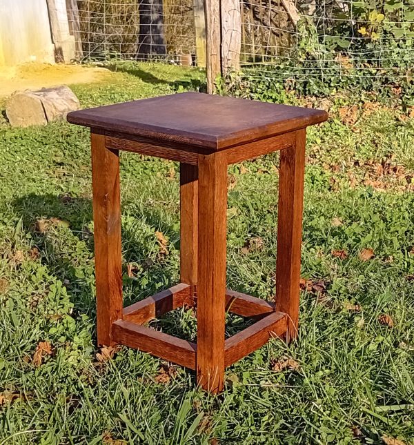 Tabouret ou guéridon vintage en chêne n°11653
