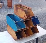 Lot de 7 anciens casiers de garage en métal n°11660