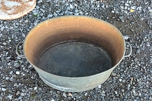 Ancienne bassine ovale en zinc n°11667