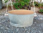 Ancienne bassine ovale en zinc n°11667
