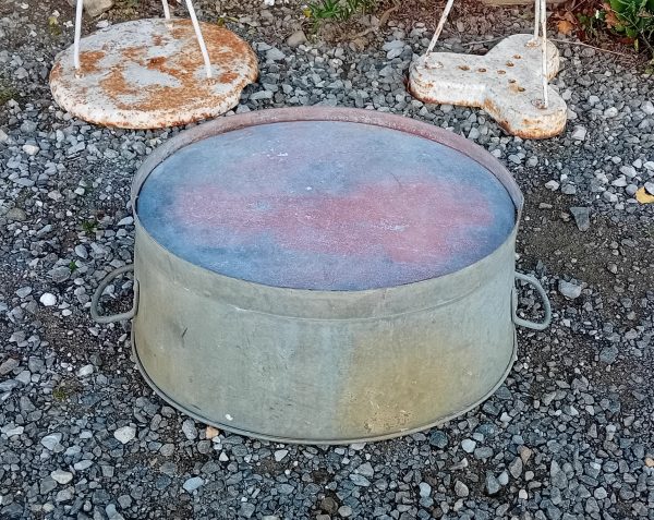 Ancienne bassine ovale en zinc n°11667