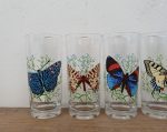 Lot de 6 verres vintages / Papillons / n°11673