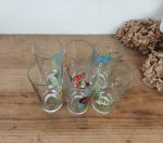 Lot de 6 verres vintages / Papillons / n°11673