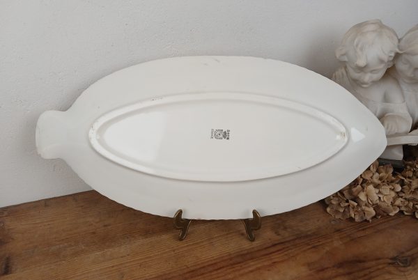 Grand plat vintage / Barbotine / Poisson / n°11674