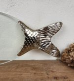 Plat a poisson en verre et métal argenté n°11678