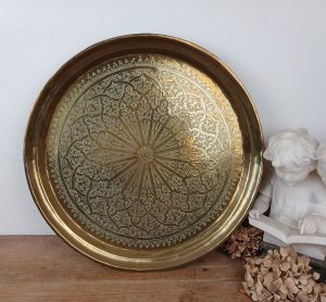 Grand plateau marocain en laiton n°11683