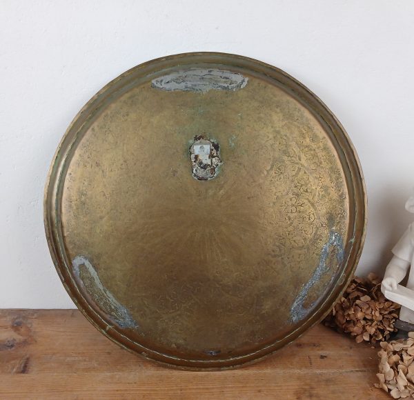 Grand plateau marocain en laiton n°11683