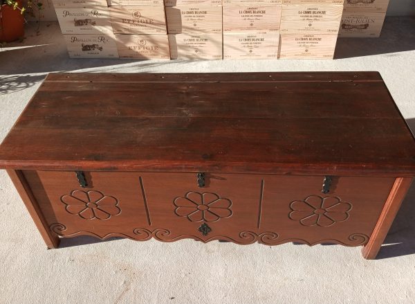 Coffre en bois décor floral n°11692