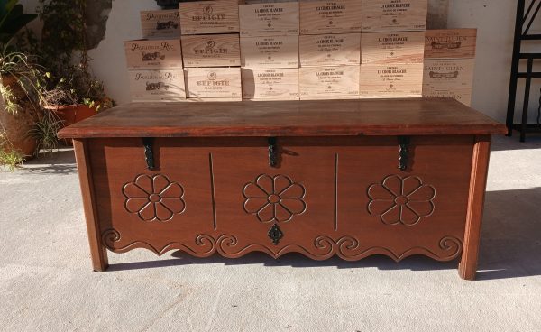 Coffre en bois décor floral n°11692