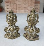 Ancienne paire de chenets en bronze n°11707