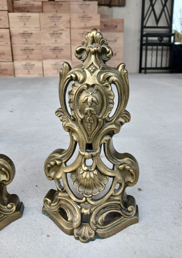 Ancienne paire de chenets en bronze n°11707