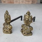 Ancienne paire de chenets en bronze n°11707