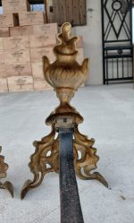 Ancienne paire de chenets en bronze n°11709