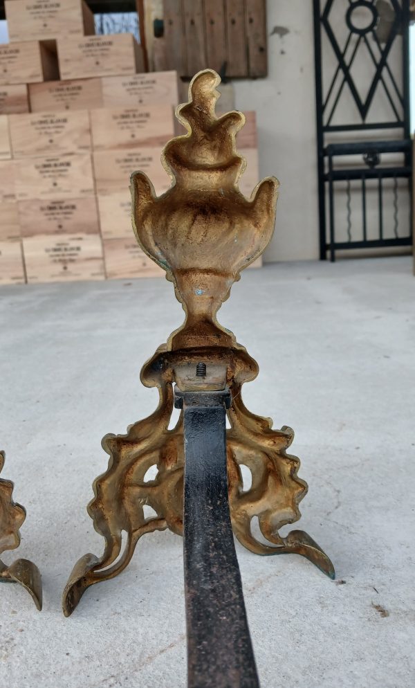 Ancienne paire de chenets en bronze n°11709