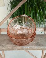 Lot de 6 bols vintages en verre rose n°11795