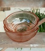 Lot de 6 bols vintages en verre rose n°11795