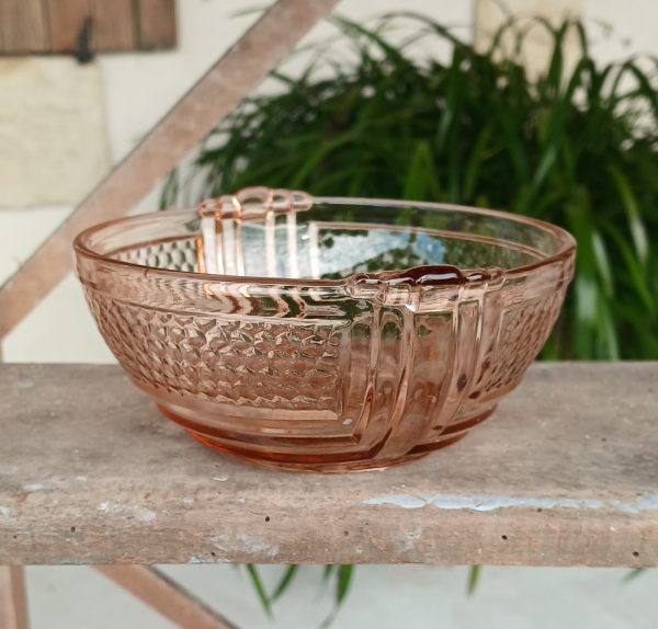 Lot de 6 bols vintages en verre rose n°11795