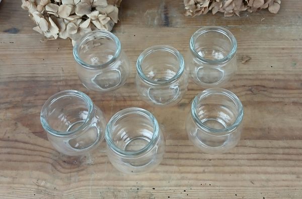 Lot de 6 anciennes ventouses en verre n°11801