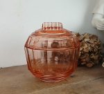 Sucrier vintage en verre rose n°11807