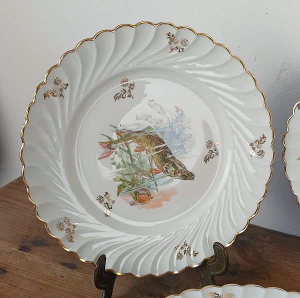 Ancien service a poisson en porcelaine n°11713