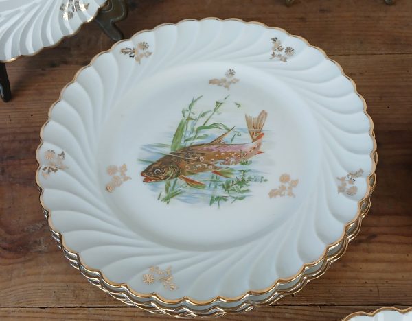 Ancien service a poisson en porcelaine n°11713