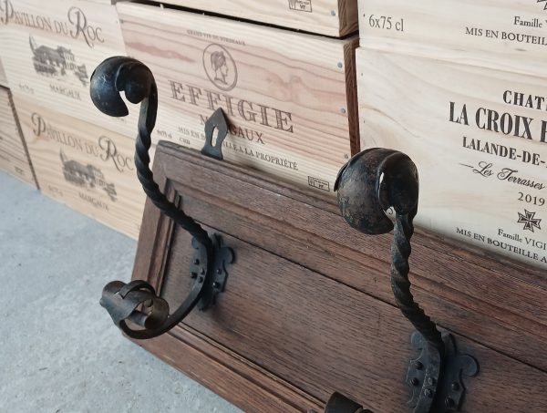 Ancien porte manteaux bois et fer forgé n°11724